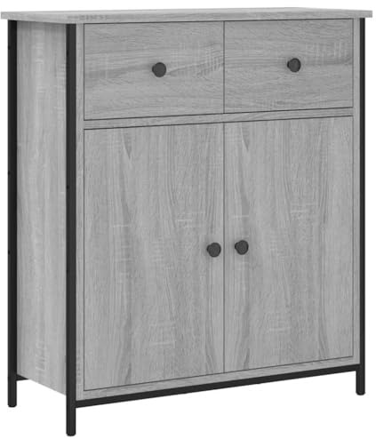 vidaXL Sideboard, Kommode mit viel Stauraum, Highboard Wohnzimmerschrank mit verstellbaren Beinen, Schrank Anrichte Beistellschrank, Grau Sonoma Holzwerkstoff