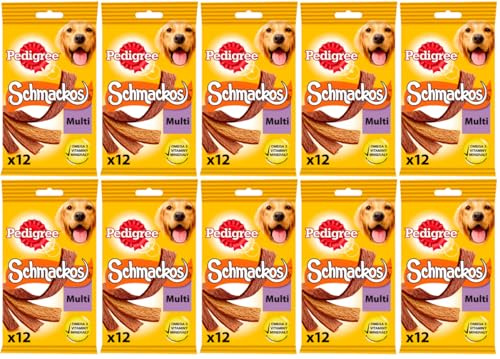 Pedigree Hundesnack Schmackos mit Rindfleisch 10 x 86g (10 x 12 Stück)