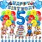 Paw Luftballon Geburtstag Deko 5 Jahre Jungen Mädchen -Hund Patrol Geburtstagsdeko 5 Jahr Ballon Deko 5. Geburtstag Folienballons Happy Birthday Girlande Cake Topper für Kindergeburtstag Party Deko