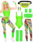 BIQIQI Women’s 80s Sportswear Costume, Leotard, Leggings, Headband, Arm Bands, Leg Warmers, Earrings, Bum Bag, 80s and 90s Outfit