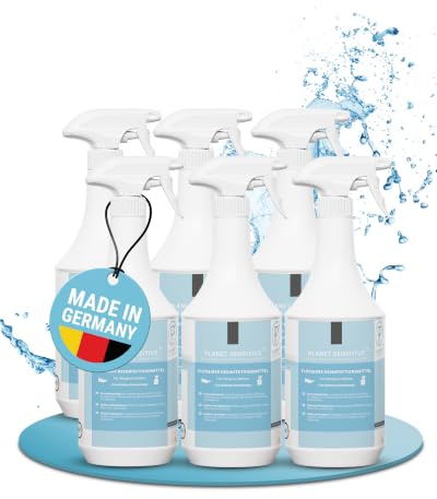 Planet Sensitive® - 6x1L alkoholfreies Desinfektionsmittel für Flächen, Oberflächen & Hände | Wirksam gegen Bakterien, Viren, Pilze, Sporen, Schimmel & entfernt Gerüche | Basisch | Sprühflasche