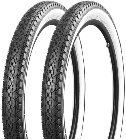 Balinge Paquete de 2 neumáticos Beach Cruiser de 26 x 2.125 pulgadas, 26 neumáticos de bicicleta de pared blanca, neumáticos de bicicleta de pared blanca, neumático de playa de 26 x 2.125, neumático