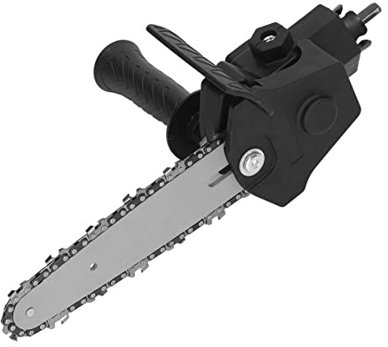 Saw Conversion Head Adapter Compact and, Easy Assembly for DIY, Stainless Steel Plastic Handle, Convert Electric Drill into Electric Chainsaw (for 6in Electric Drill)