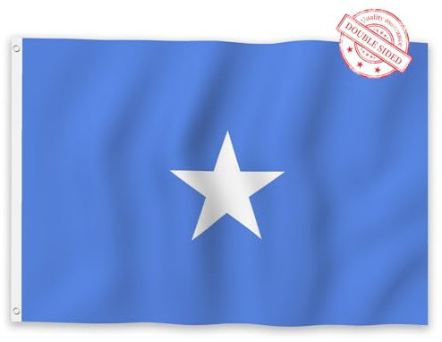 Aoihrraan Somalia Flagge 80x120cm Doppelseitige Somalische Nationalflagge Banner Für Feiern Im Freien Haus Garten Veranda Party Dekoration Fahnen Mit 2 Stabilen Ösen Präzision Maschine Genäht