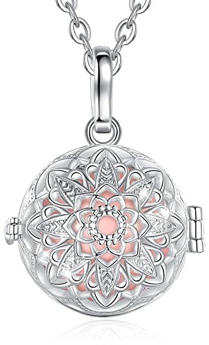 CELESTIA Bola Grossesse Pendentif Collier Bola de Grossesse Argent Fleur Collier pour Femme Enceinte Bijoux Cadeau Future Maman