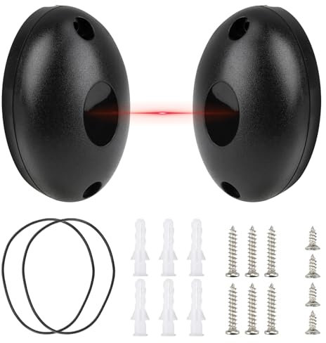 Par de Sensores de Fotocélula, Fotocélula Infrarroja para Puertas Automáticas y Puertas de Garaje, Alcance de 20 Metros, 12/24V AC/DC Compatibles con Sistemas de Seguridad Domésticos