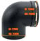 YSABVCP Entlüftungsauslass for Dieselheizung, 60 mm/75 mm, L-Stück, Winkelstück, Rohrverbinder for Auto, LKW, Van, Camper, Garage(75mm)