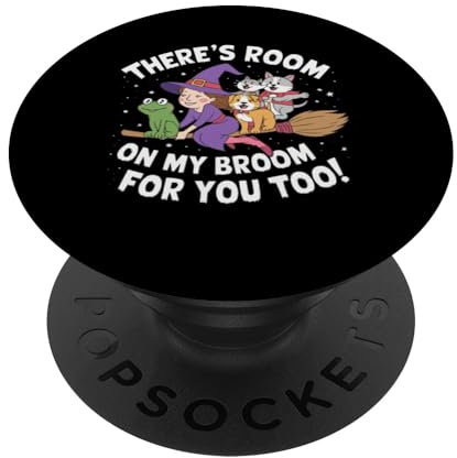 There's Room on My Broom Funny Teacher Halloween Costume PopSockets Adhesive PopGrip