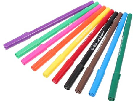 DIYEAH 10stücke Essbare Backfarbenstifte Für Fondant Kekse Und Torten Doppelseitige Markierungsstifte Verschiedenen Farben Für Kreative Backprojekte Und Dekorationen