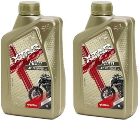Cepsa XTAR Moto 4T FE 10W30 (1L) Lubricante sintético multigrado para Motos de 4T (Paquete de 2)