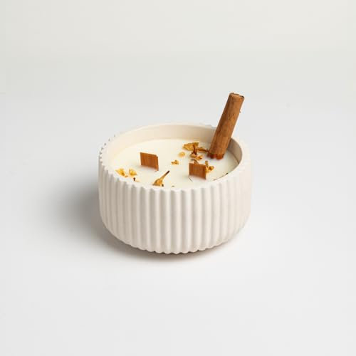 Atuvela, Velas Artesanales de Cera de Soja con Mecha de Madera – Variedad de Aromas Naturales para Ambientación y Decoración (Canela y jazmín)