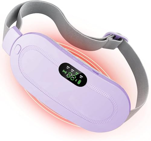 FONPOO Elektrische Perioden Wärmegürtel, 2500 mAh Powerbank Wärmegürtel Perioden, 3 Temperatur- und 4 Massagemodi, Wiederaufladbarer USB Periode Gürtel für Rückenschmerzen, Krämpfe, Beine