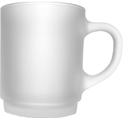 Glasveredlung Schmitz Glühweinbecher Glühweintasse 25 cl, satiniert gefrosted, 240 g, stapelbar, gehärtet, ohne Füllstrich, ohne Dekor, 6 Stück