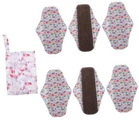 Ipetboom 6pièces Serviettes Hygiéniques Réutilisables Lot Pochette De Rangement Lavable Pour Prévention Des Fuites