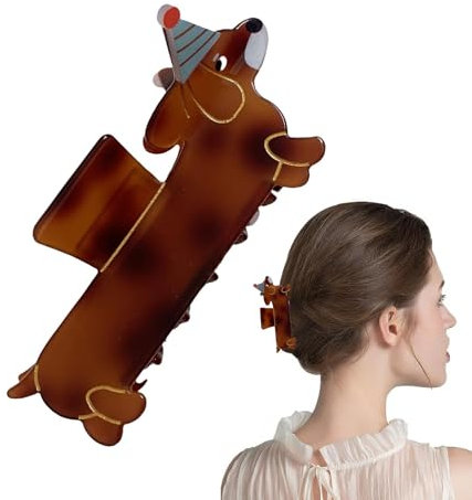 Gihioue Pince À Cheveux De Teckel, Pinces À Cheveux Teckel Mignonnes, Pinces À Cheveux Antidérapantes, Barrette Funky, Pinces À Cheveux De Teckel