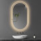 Ovaler LED-Spiegel mit Lichtern, 40 x 80 cm, Wandmontage, Schminkspiegel, dimmbar, 3 Farben, Smart Switch, Make-up-Spiegel