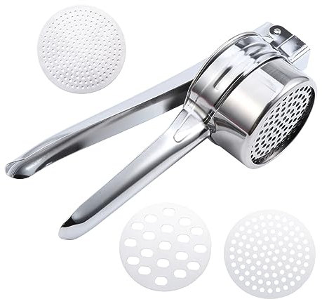 Cabilock Obststampfer kartoffelpresse babynahrung kartofelpresser presstücher für obstpressen Gemüseentsafter Stärke Lebensmittelstampfer Utensil Sieb Korb Werkzeug Kartoffelstampfer Silver