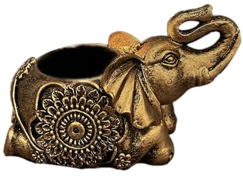 Gvvsjgdbis B-Gold Elephant Sculpture Tea Light Candle Holder Deco Small Candle Stick Holders Good Lucky Gift Props