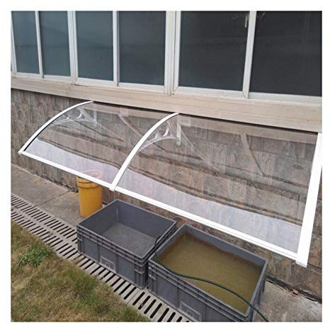 LYLXSF Outdoor Garden Polycarbonate Door Window Canopy Patio Cover UV Rain and Snow Protection Customizable Self Cleaning and Safe Champagne Bracket 60x160cm