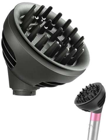 Wellen und Locken Diffusor-Aufsatz für Dyson Airwrap, kompatibel mit HS01/HS05/HS08, Neues Design mit 2 Luftstrom-Modi für mehr Volumen, Struktur & Definition bei lockigem & welligem Haar, Grau