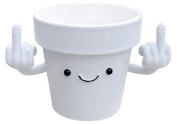 Ucuse Pot de fleurs unique avec doigt vers le haut - Pot de fleurs en résine - Adorable décoration d'intérieur (plantes non incluses)