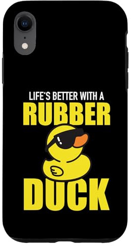 Funny Yellow Rubber Duck Life's Better With A Rubber Duck Case for iPhone XR