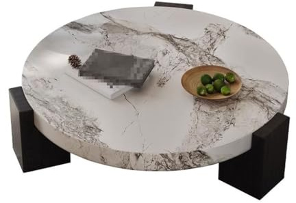 GUERNSEY Kleiner Beistelltisch Kleine Wohnung Licht Luxus Wohnzimmer Marmor Textur Runde Dekorative Kaffee Tisch Sofa Tisch Endtabelle(110cm)
