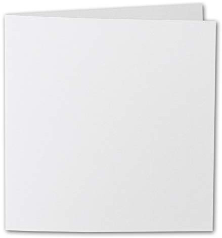 ARTOZ 25x Faltkarten quadratisch - Blütenweiß (Weiß) - 155 x 155 mm Karten blanko zum Selbstgestalten - 220 g/m² gerippt