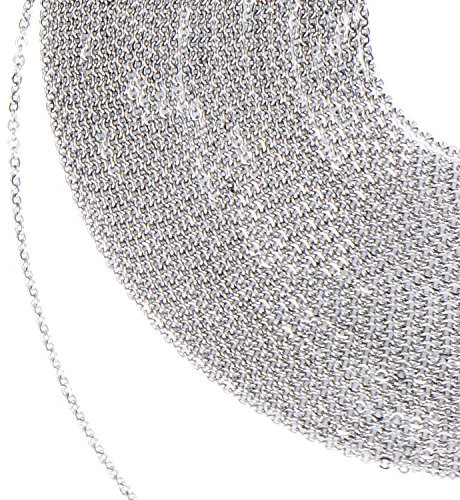 Outus 12 Meter Edelstahl Kette, Silber, Unisex, Erwachsene, Casual, Modeschmuck, Klassisch, Weizenkette, 12 Meter, Halskette