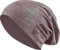 Jersey Baumwolle elastisches Long Slouch Beanie Unisex Herren Damen mit Strass Stern Steinen Mütze Heather in 35 (2) (Heather Brown)