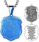 FaithHeart Herren männer Saint Michael Kette Blauer Unregelmäßiger Schild Anhänger mit 50+5cm Verlängerung für Geburtstag Weihnachten