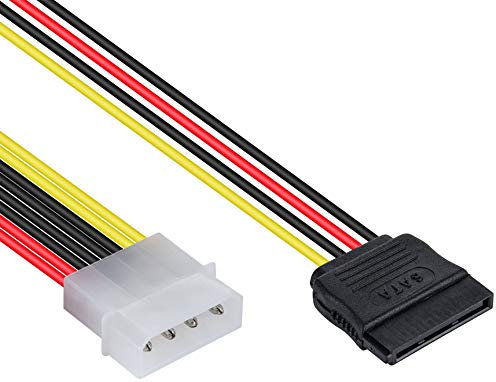 POPPSTAR 10 cm Sata 3 adaptador de corriente (enchufe Molex de 4 pines a conector Sata de 15 pines)
