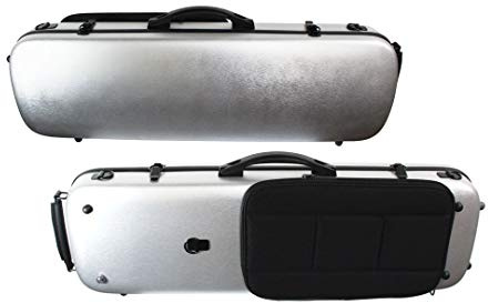 Young Polycarbonate Oblong Violin Case - Brushed Silver