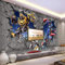 XCHBH Tapete Selbstklebende Tapete Wandbild (B) 200X (H) 150Cm3D Wandposter Stereo Cartoon Cartoon Auto Roboter Wandkunst Große Fototapete Junge Schlafzimmer Kinderzimmer Dekoration Kunst