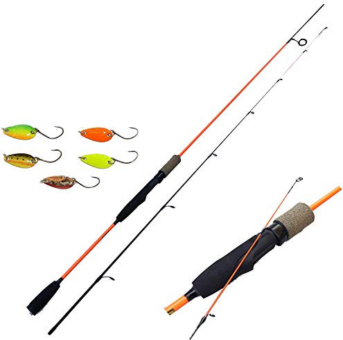 canna pesca trout area cucchiaini trota lago fiume spoon ondulanti artificiali