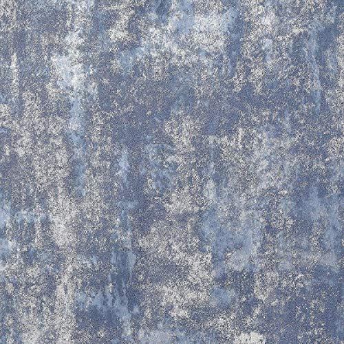 Stone Textures Distressed Concrete Wallpaper Navy Silver Industrial Metallic Textured Vinyl