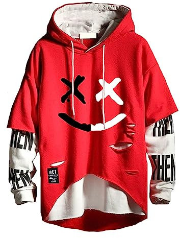 Hello MrLin Men's Techwear Hip Hop Hoodie Japanese Streetwear Patchwork Urban Jumper