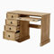 Solid Pine Wood Dressing Table Mexican Style Writing Desk with Keyboard Drawer and 4 Large Drawer for Bedroom Study Room
