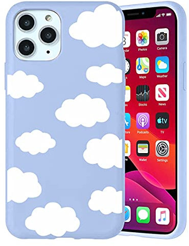 Yoedge Hülle für Apple iPhone 11 6,1, Violett Silikon Ultra Dünn Stoßfeste Handyhülle mit Mode Muster Motiv, Soft TPU Bumper Ganzkörper Schutz Schutzhülle Case für iPhone 11 - Wolke