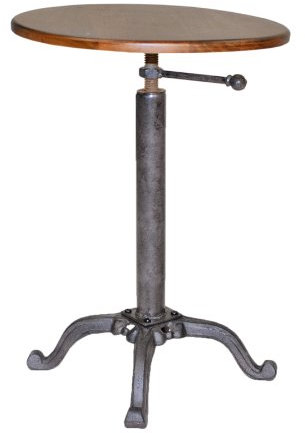 Carolina Chair & Table ACF2300IND Elettra Verstellbarer Vintage Tisch, Kastanienbraun/Industrie