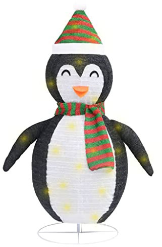 vidaXL Weihnachtsdeko LED Pinguin Luxus-Stoff 90 cm