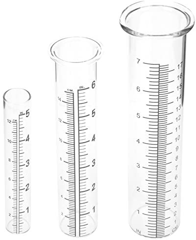 Cabilock Regenmesser Glas Reagenzgläser Ersatzrohr Boden 3 Stücke Laborglas Management Werkzeug für Zuhause Outdoor Rasen Außenbereich Garten Hof Transparent