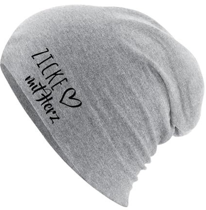 Huuraa Mütze Zicke mit Herz Geschenk Heather Grey Zicke Accessoire