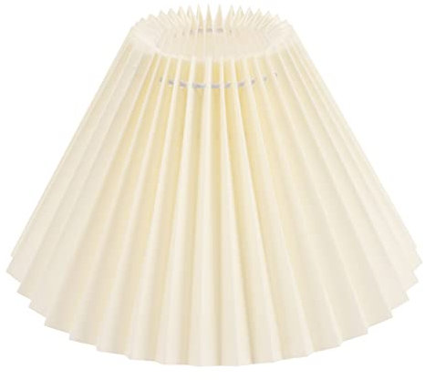 SOLUSTRE Stoff Tischlampenschirm Hängeleuchtenschirm Plissee Pendellampe Lampenschirm Tischlampe Ersatzschirm Beige Pendelleuchte Deckenleuchte Schutzhülle Lichtschirm Dekoration