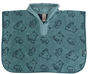 Sterntaler Baby Unisex Badetuch Baby GOTS Baby Badeponcho Eisbär Elia - Badetuch Baby, Babyhandtuch - dunkeltürkis