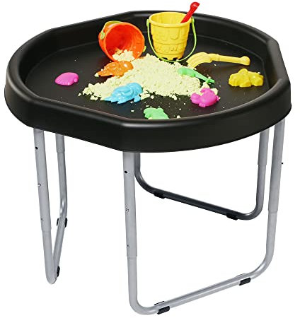 KUB Hexacle® Premium Tuff Tray & Adjustable Stand | Ultimate Kids Sensory Play Station | Ideal for Sand and Water Play (Black)