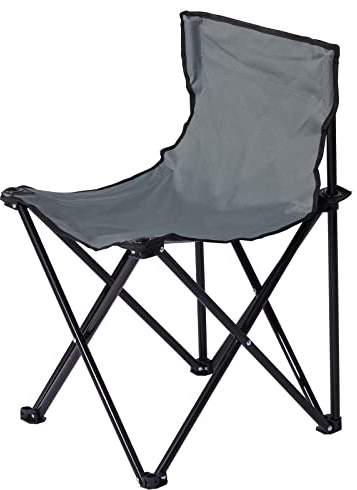 ZONEMEL Tragbarer schneller Klappstuhl, ideal für Sauna, Angeln, leicht, kompakt, Rucksackstühle, grau