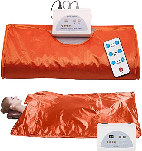 Infrared Sauna Blanket,2 Zone Remote Control, Body Slimming Schwitzen Heizung Sauna Decke Kit, Weight Loss Body Shaper Professionelle Detox Therapie Anti Aging Beauty Machine