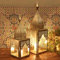 Orientalisches Windlicht Modena Silber L&M 2er Set aus Glas & Metall in Minaretten Form | Marokkanische Glaslaterne Kerzenhalter aus 1001 Nacht, schöne Laterne Wohn-Deko IRL665