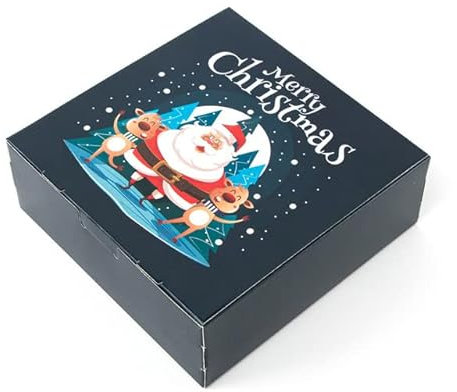 5 Stück Kekse Box Geburtstag Neujahr Party Geschenk Frohe Weihnachten Handgemachte Süßigkeiten Kekse Schokolade Verpackung Kinder Gefälligkeiten-Stil 18,5Stk